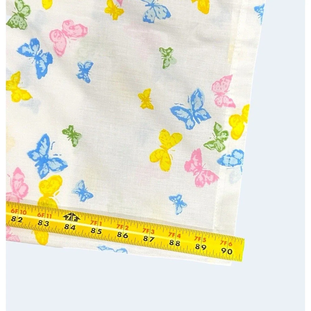 Vintage Dior x Wamsutta 3 Pc Twin Sheet Set Colorful Butterfly Print Delicado 70